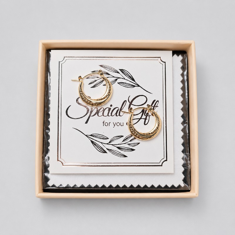 ✨ Gold Textured Hoop Earrings – "Special Gift"