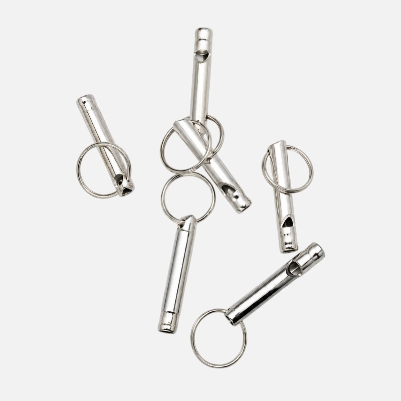 Stainless Steel Dog Training Whistle Keyrings – Pack of 11