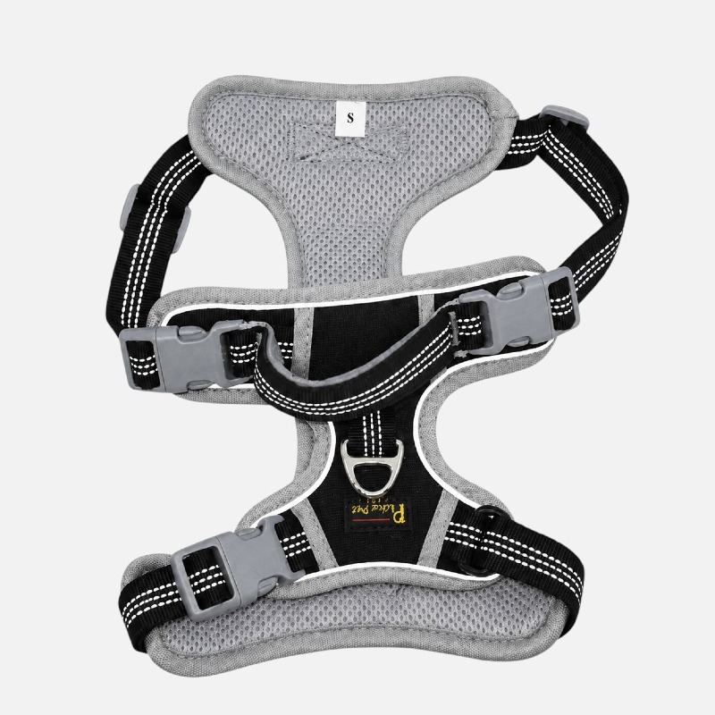 Reflective Dog Harness – Grey & Black