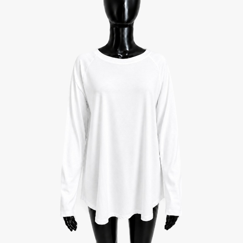 White Long Sleeve Top – Raglan Sleeve Jersey