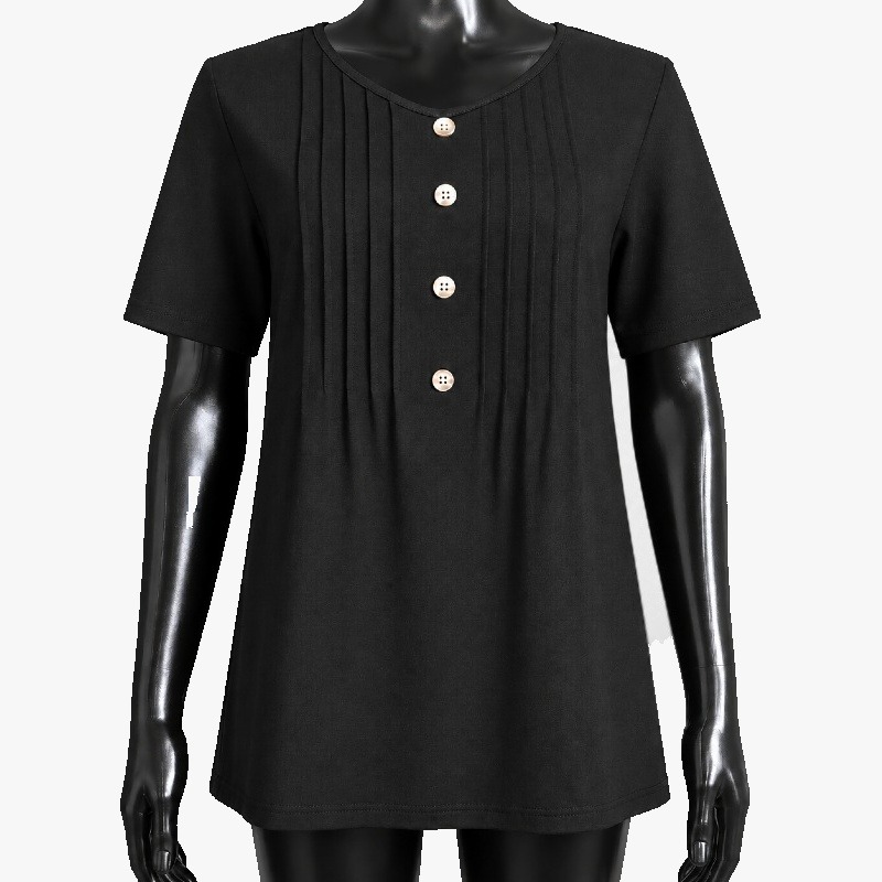 Ladies Grace & Elle Pintuck Button Front T - Shirt