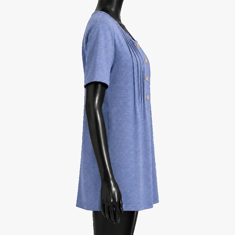 Ladies Grace & Elle Pintuck Button Front T - Shirt photo 6