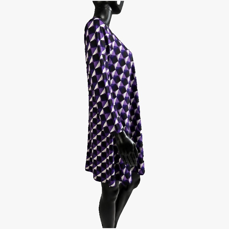 Ladies Geometric Diamond Print Swing Dress photo 3