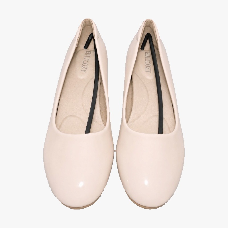 Nude Patent Kitten Heel Court Shoes