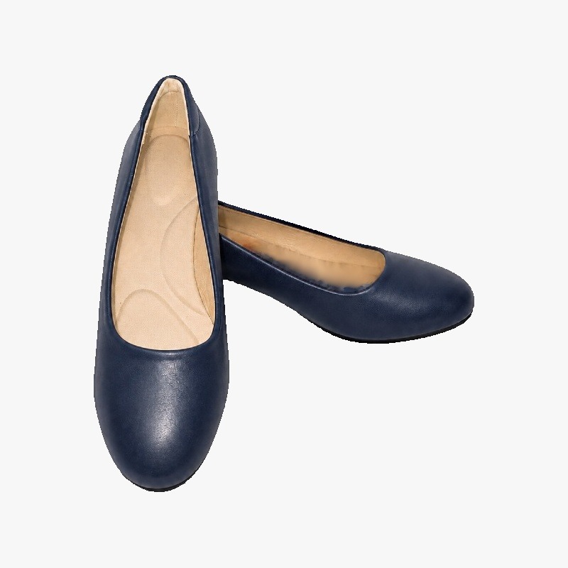 Navy Kitten Heel Court Shoes photo 2