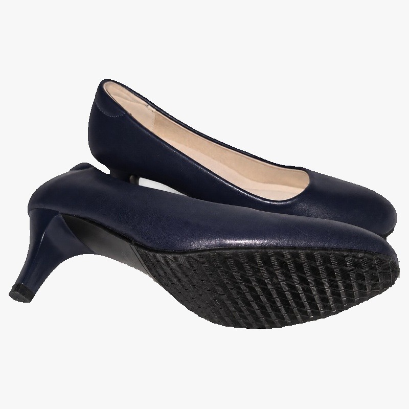 Navy Kitten Heel Court Shoes photo 3