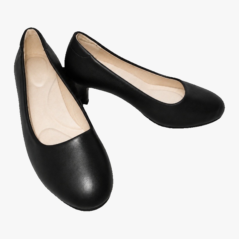Black Kitten Heel Court Shoes photo 3