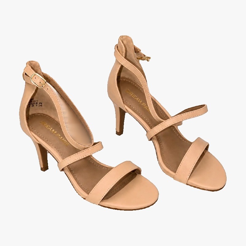 Nude Criss-Cross Strap Heels