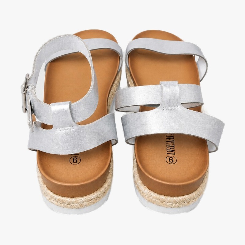Dream Pairs Silver Espadrille Platform Sandals photo 3