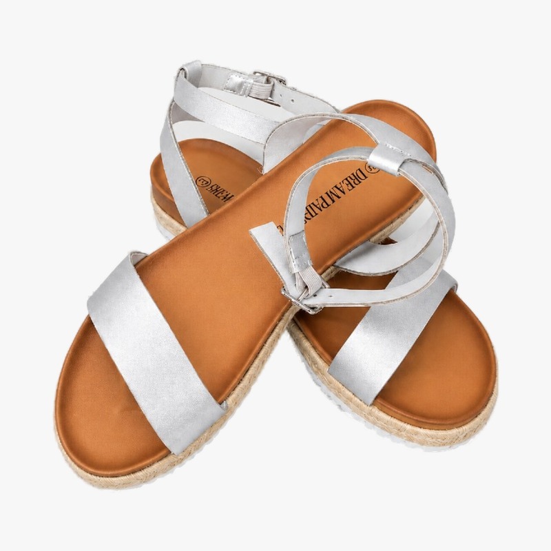 Dream Pairs Silver Espadrille Platform Sandals photo 4