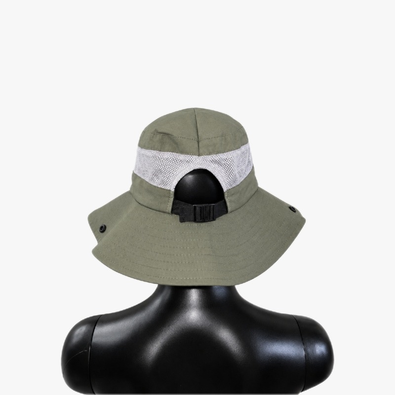 Olive Green Wide Brim Sun Hat with Neck Flap & Mesh Ventilation photo 2