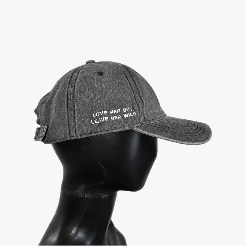 Washed Grey Cap with Heart Embroidery photo 2