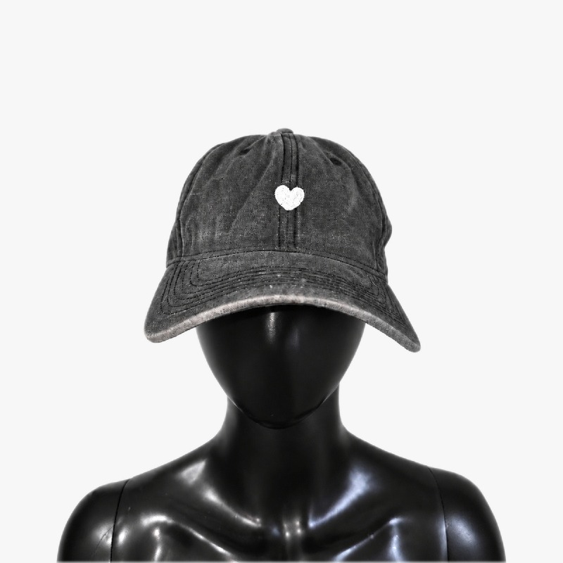  Washed Heart Embroidered Baseball Cap