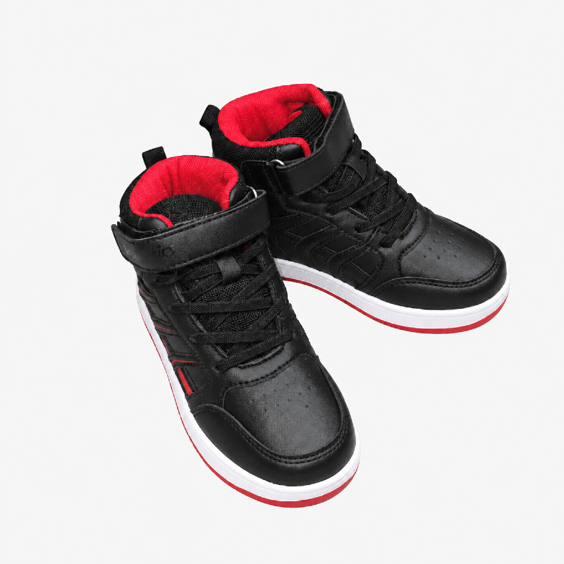 Black & Red High-Top Kids' Trainers
