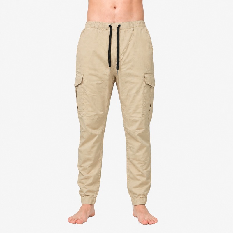 Men's Beige Cargo Joggers