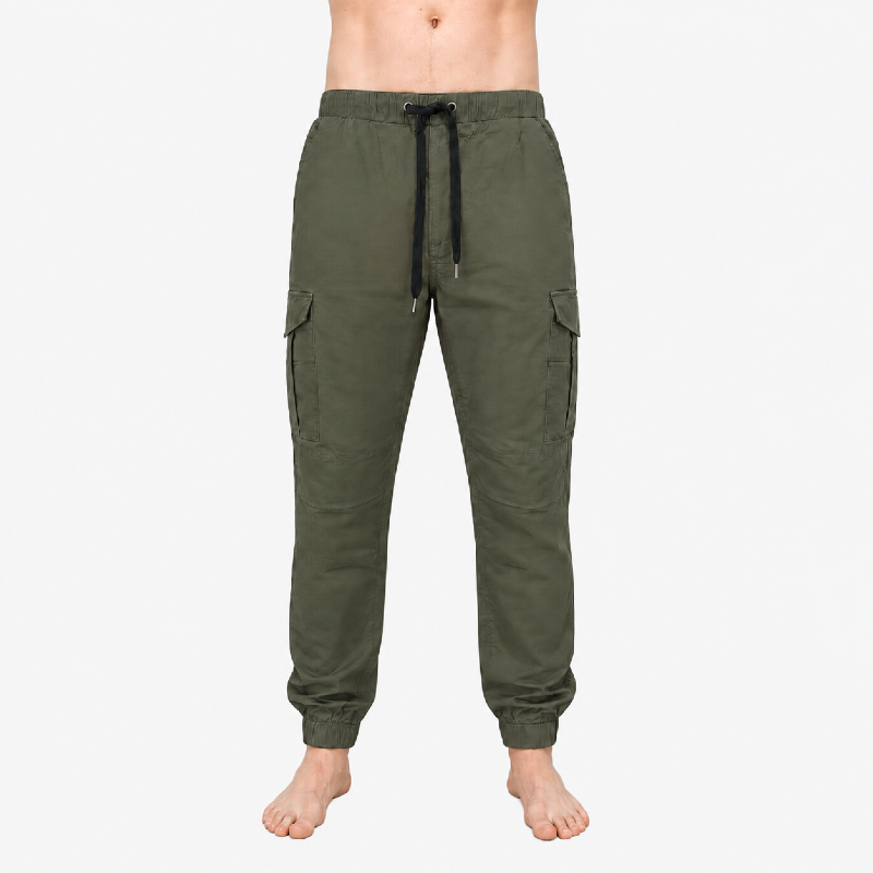 Men's Khaki Green Cargo Joggers