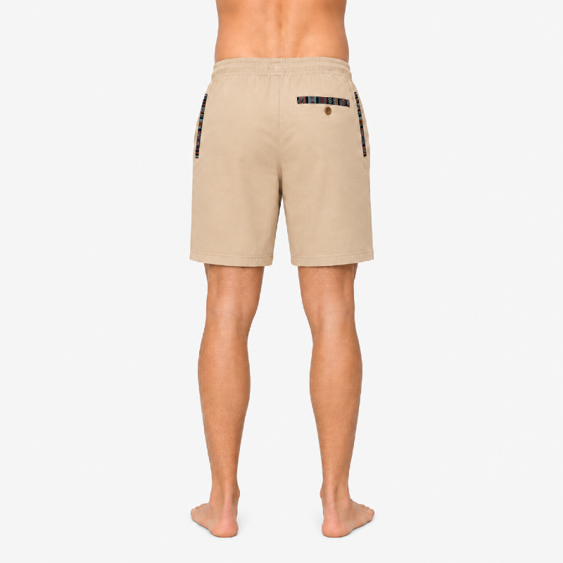 Men's Beige Shorts – Aztec Trim Detail photo 2