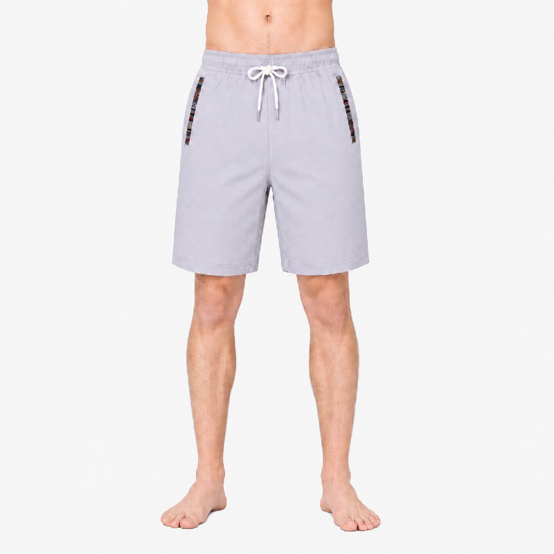 Men's Grey Shorts – Aztec Trim Detail