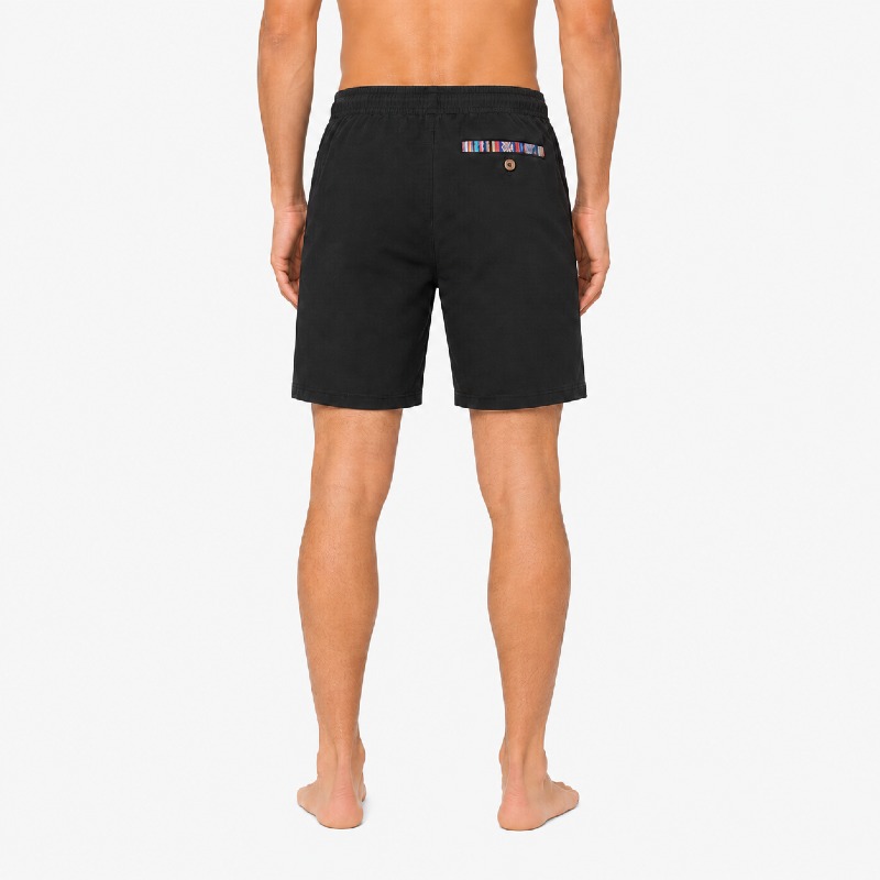 Men's Black Casual Shorts with Aztec Trim photo 2