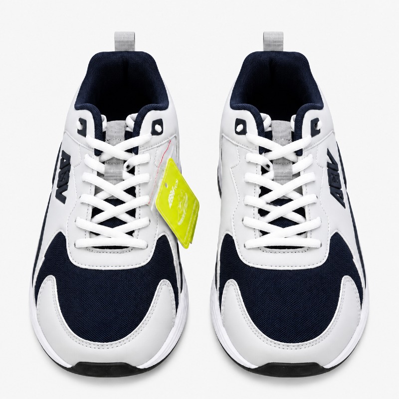 AOV Arch White & Navy Chunky Trainers