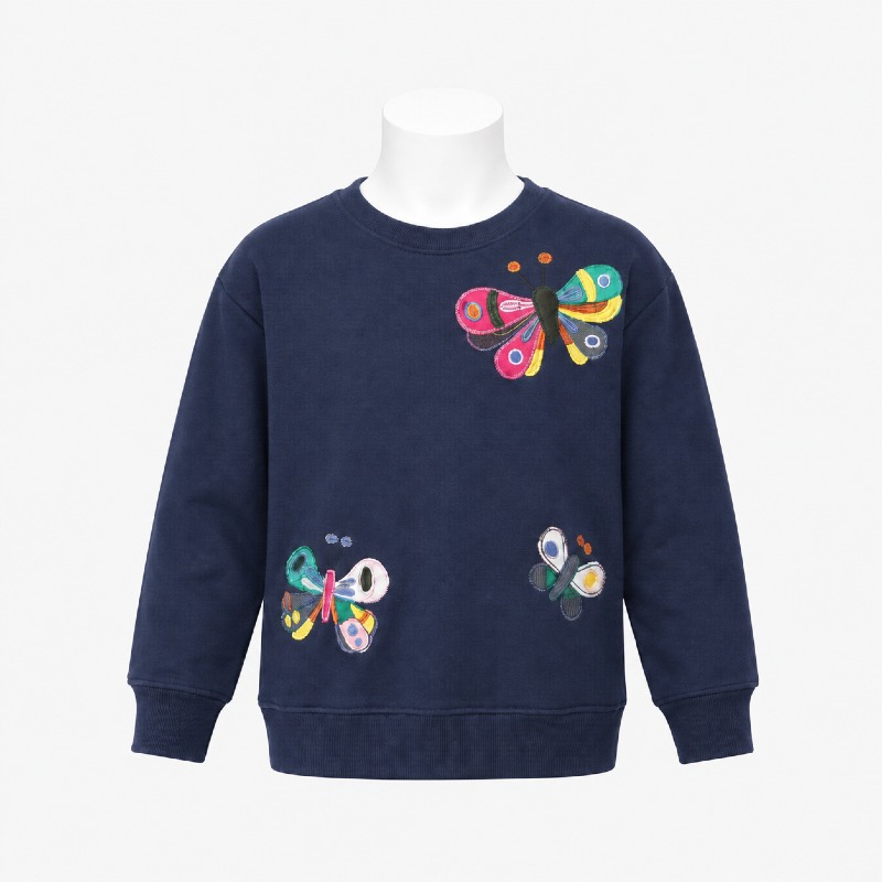 Girls' Butterfly Embroidered Sweatshirt