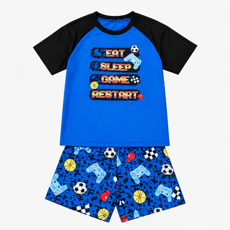 Boys' "Eat Sleep Game Restart" Pyjama Set