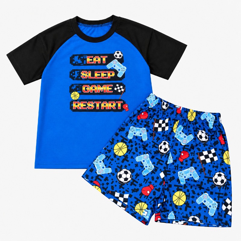 Boys' "Eat Sleep Game Restart" Pyjama Set photo 2