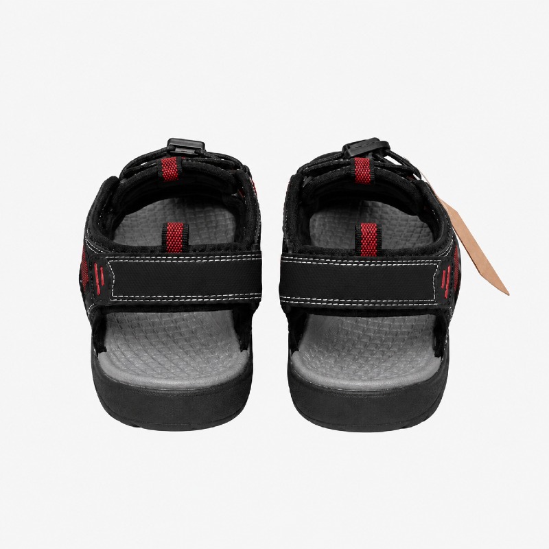 GRITION Men's Closed-Toe Hiking Sandals – Black/Red photo 3