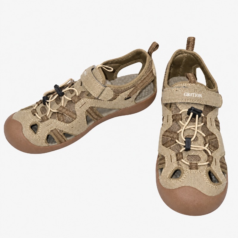 GRITION Men's Closed-Toe Hiking Sandals – Beige photo 2