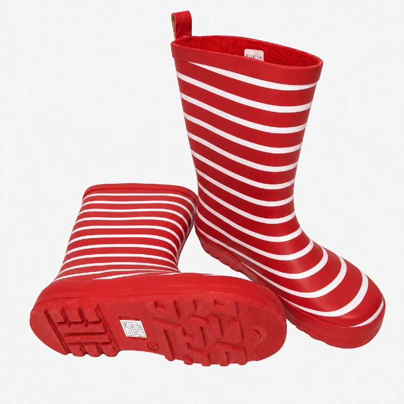 NorthSole Kids' Striped Wellies – Red & White photo 3