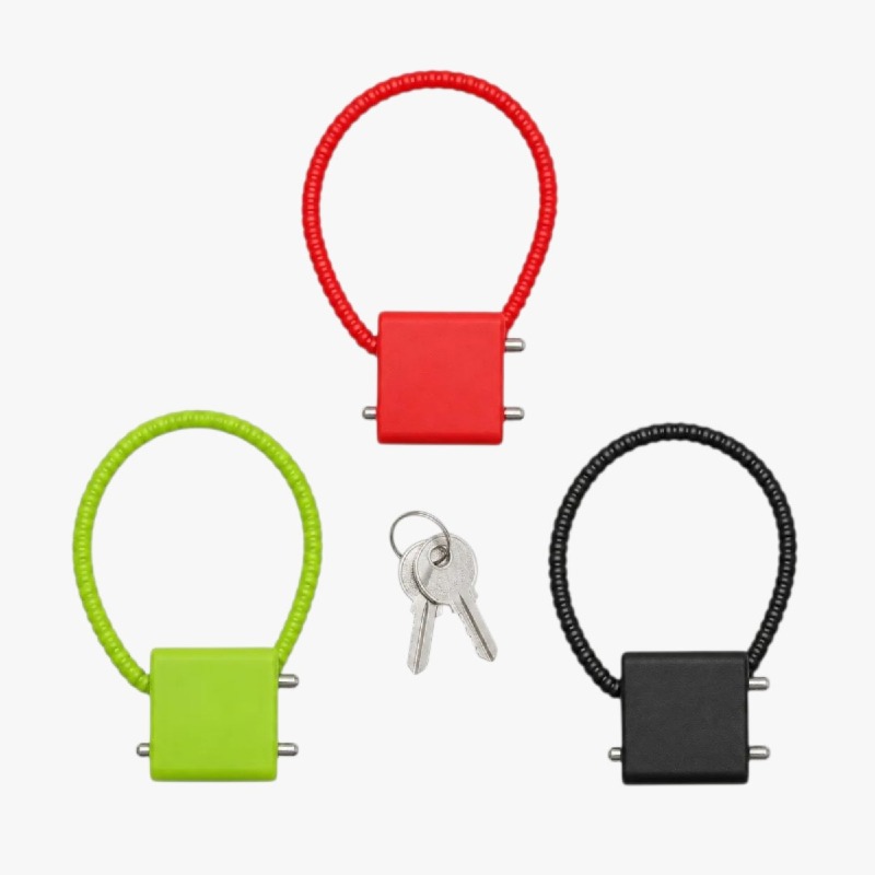 Coiled Cable Padlock Set – 2 Locks with Keys photo 2