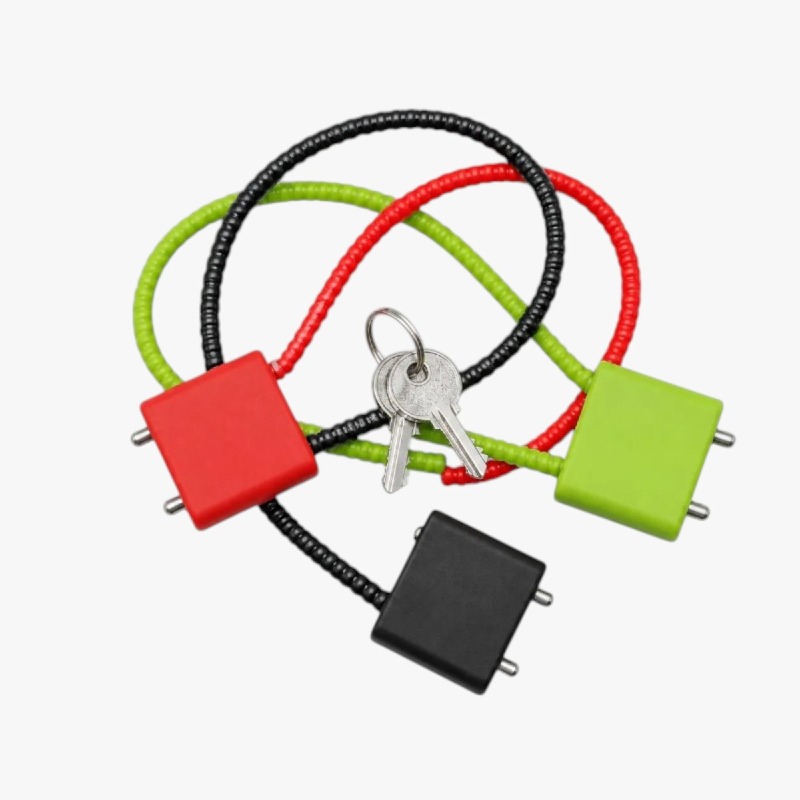 Coiled Cable Padlock Set – 2 Locks with Keys photo 3