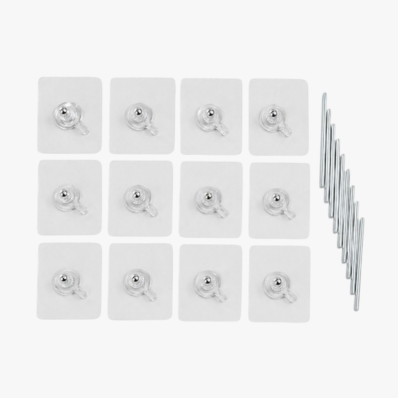Clear Adhesive Wall Hooks – 10 Pack