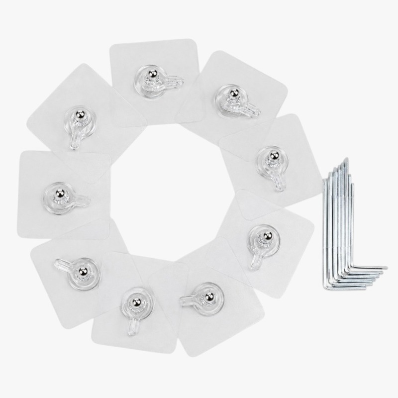 Clear Adhesive Wall Hooks – 10 Pack photo 3