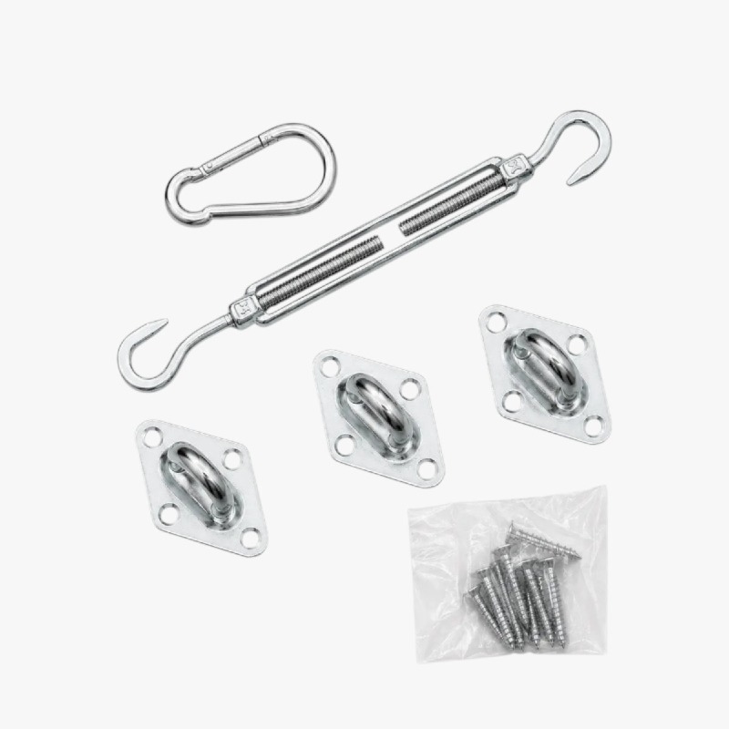 Shade Sail Fixing Kit – Stainless Steel Turnbuckle & Hooks