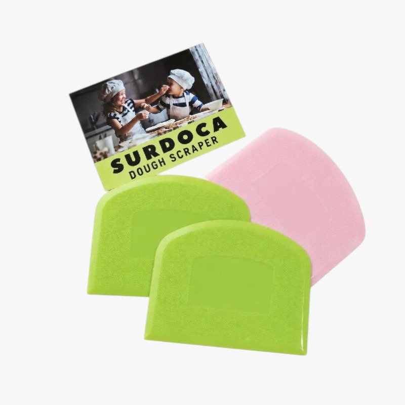 Surdoca Dough Scrapers – Set of 3 Flexible Baking Scrapers
