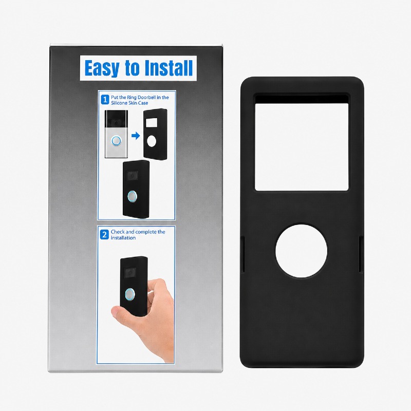 Silicone Protective Case for Ring Video Doorbell – Black photo 3