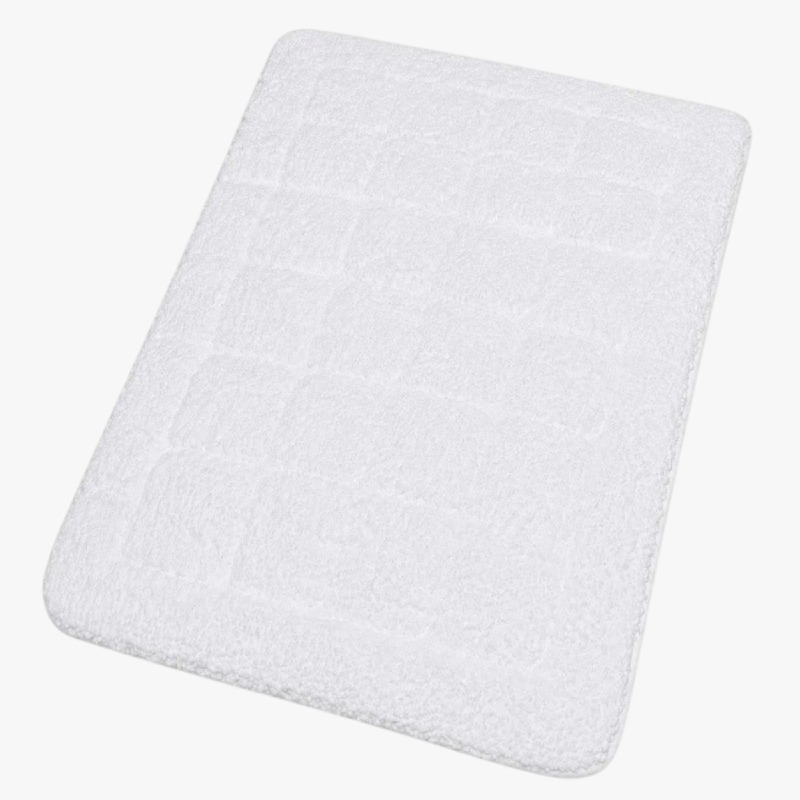 Soft Plush White Bathroom Mat