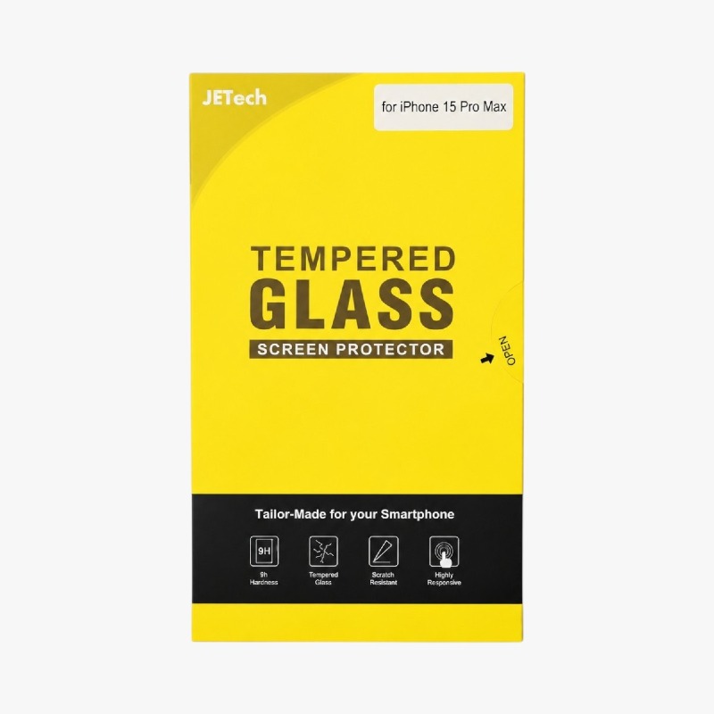 JETech Tempered Glass Screen Protector – iPhone 15 Pro Max