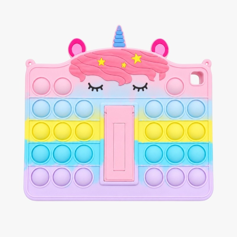 Unicorn Pop-It Case for iPad 9.7" – Rainbow Fidget Stand Cover