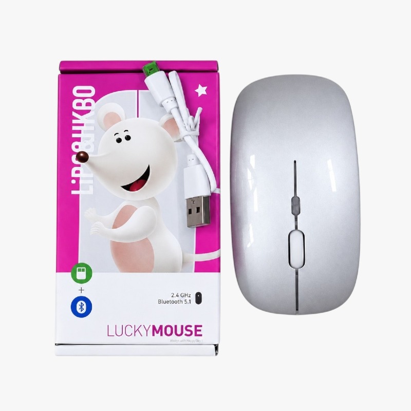 Lucky Mouse Dual Mode Wireless Mouse – Bluetooth 5.1 + 2.4GHz