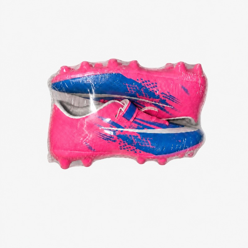 Kids’ Pink & Blue Football Boots – Studded Sole