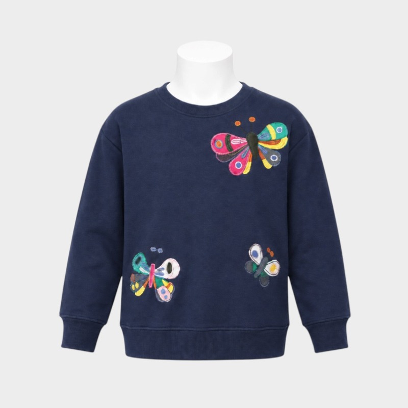 Girls' Butterfly Embroidered Sweatshirt
