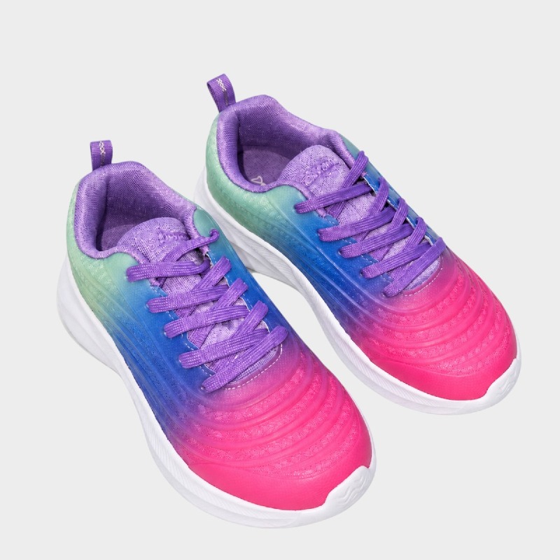 Dream Pairs Ombre Trainers – Purple, Blue & Pink