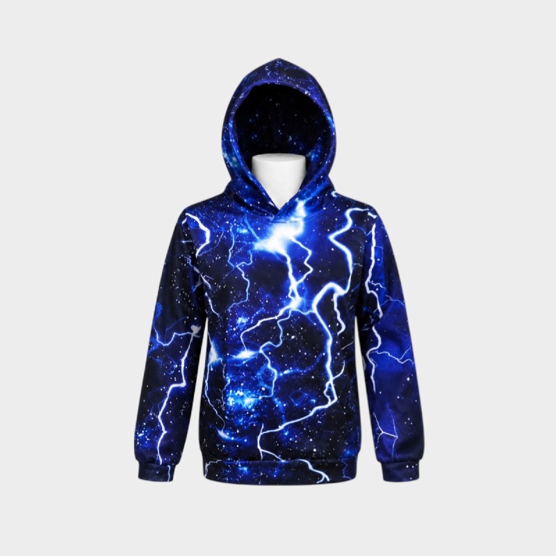 Galaxy Lightning Print Hoodie