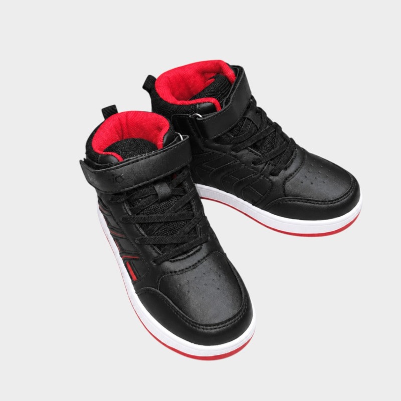 Black & Red High-Top Kids' Trainers