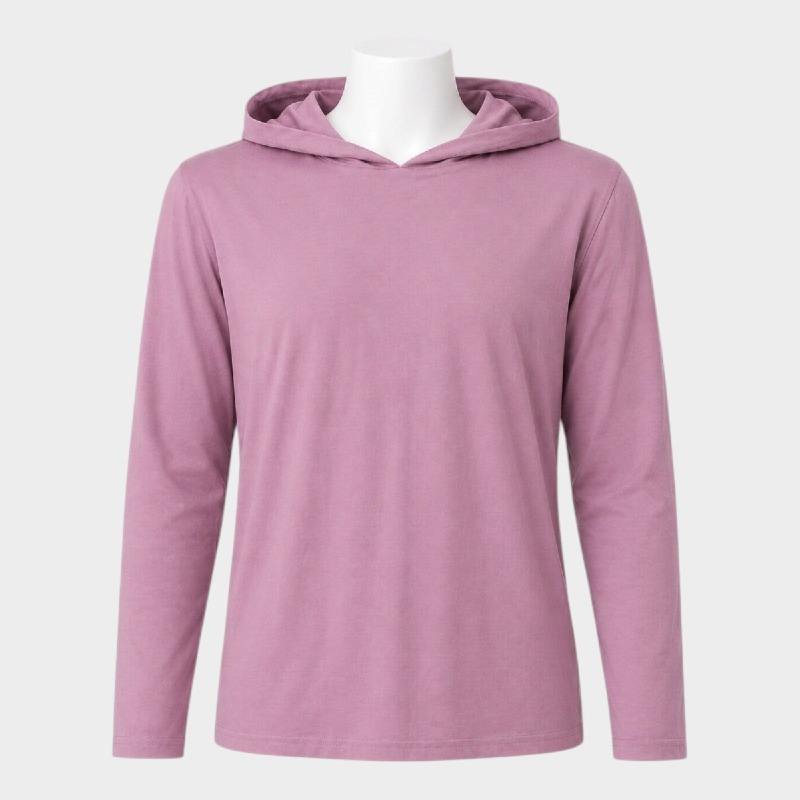  Dusty Pink Lightweight Hooded Long Sleeve Top