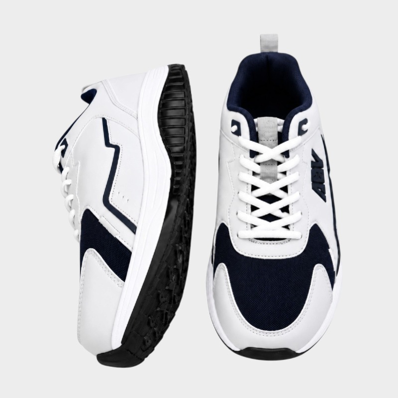 AOV Arch White & Navy Chunky Trainers