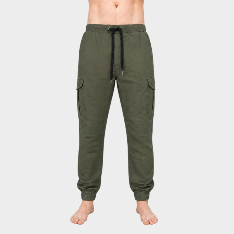 Men's Khaki Green Cargo Joggers