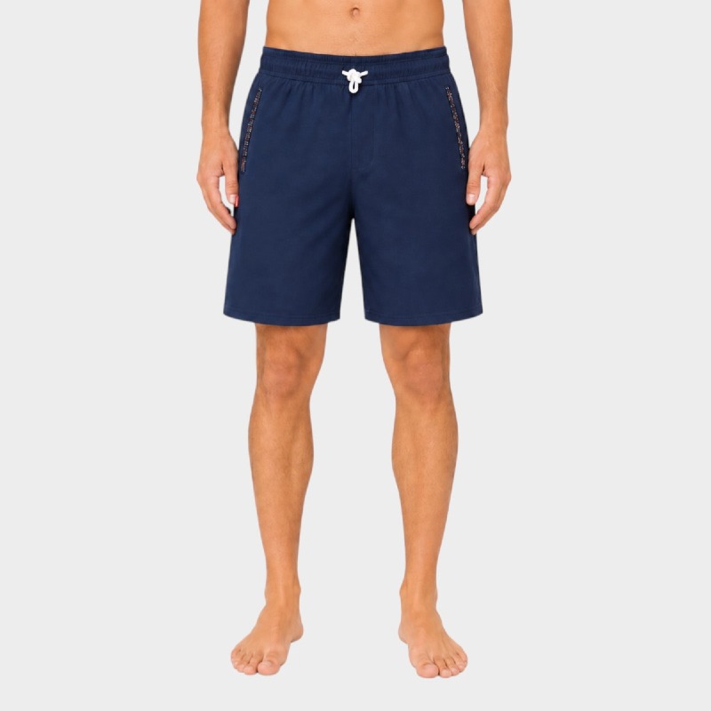  Men's Navy Shorts – Aztec Trim Detail